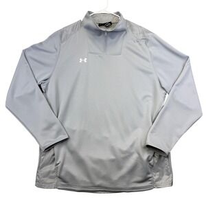 Under Armour Pullover Mens 3XL Gray Quarter Zip Loose Fit Training Athletic